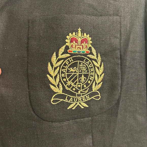 Lauren Ralph Lauren Linen Monte Carlo Crested Old Money Blazer  Size  12 - Picture 7 of 15